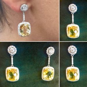 Custom Citrine and Diamond Earrings Designed by Manhattan's Wasserman Jewel Galleries