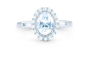 Stunning Oval Diamond Halo Manhattan Engagement Ring-38545134