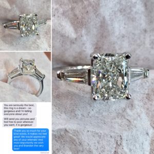 Custom Engagement Ring Featuring a Stunning Radiant Cut Diamond