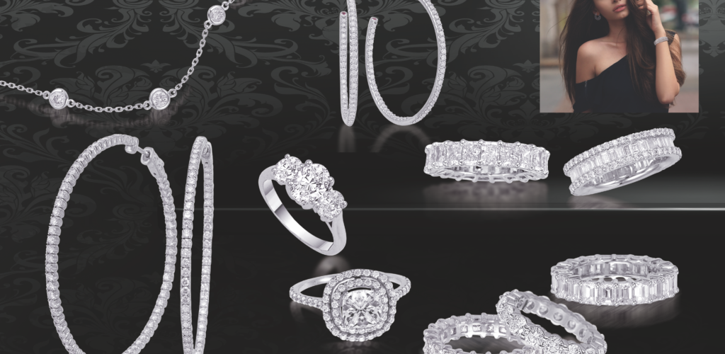 Diamond Necklace, Hoop Earrings, Engagement Rings and Eternity Bands