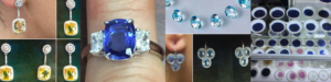 Manhattan Custom Designed Colored Gemstone Engagement Ring & Earrings